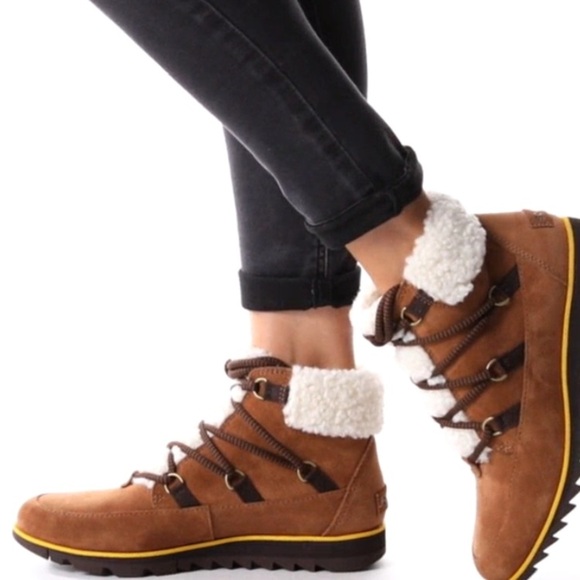 NIB HARLOW™ LACE COZY BOOTS | Brown fur sherpa Size 7.5 - Picture 6 of 8